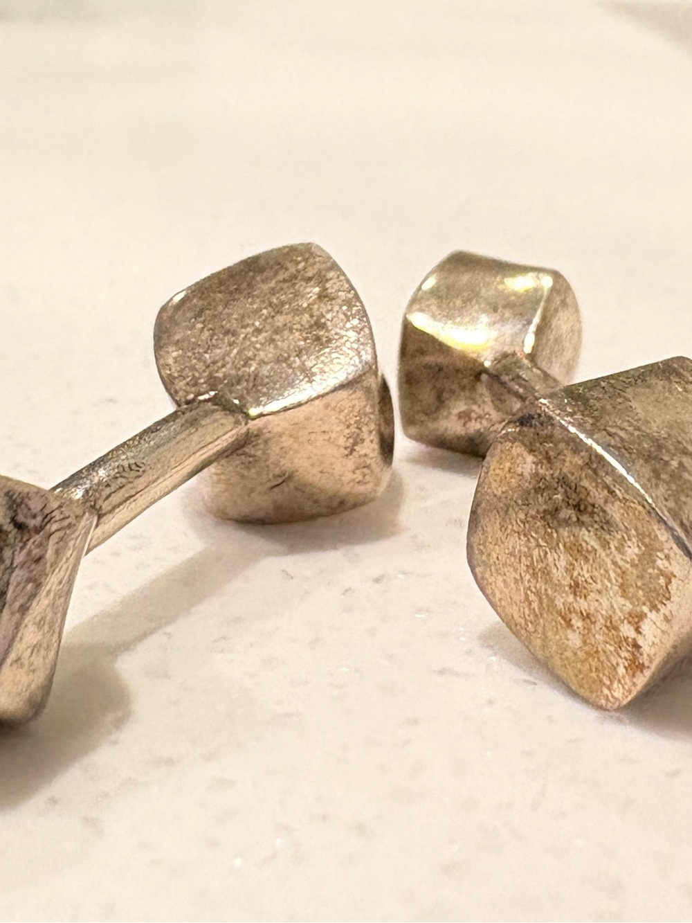 Tiffany & Co. Sterling Silver Cube Dumbbell Cufflinks
